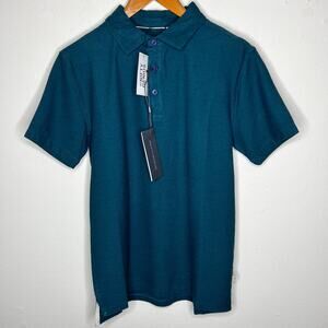 Nifty Genius Polo Shirt XS Men Blue Green Striped Short Sleeve Cotton Preppy New